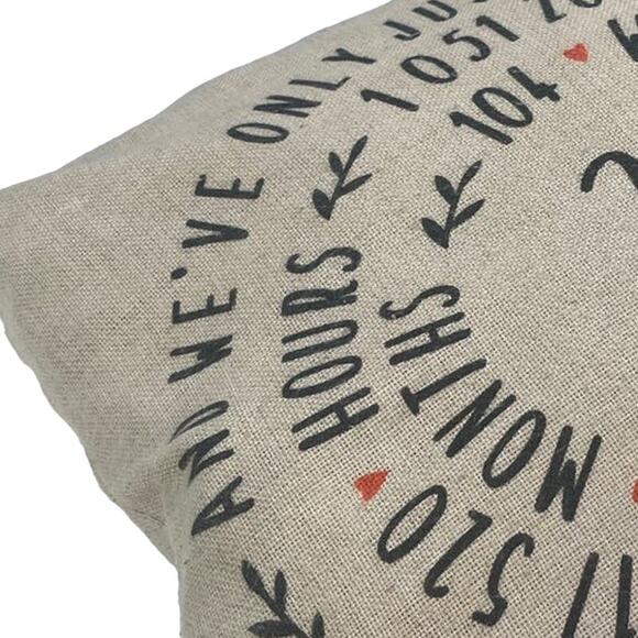 We've Only Just Begun 2 Year Celebration 17" Square Woven Toss Throw Pillow - Picture 2 of 4